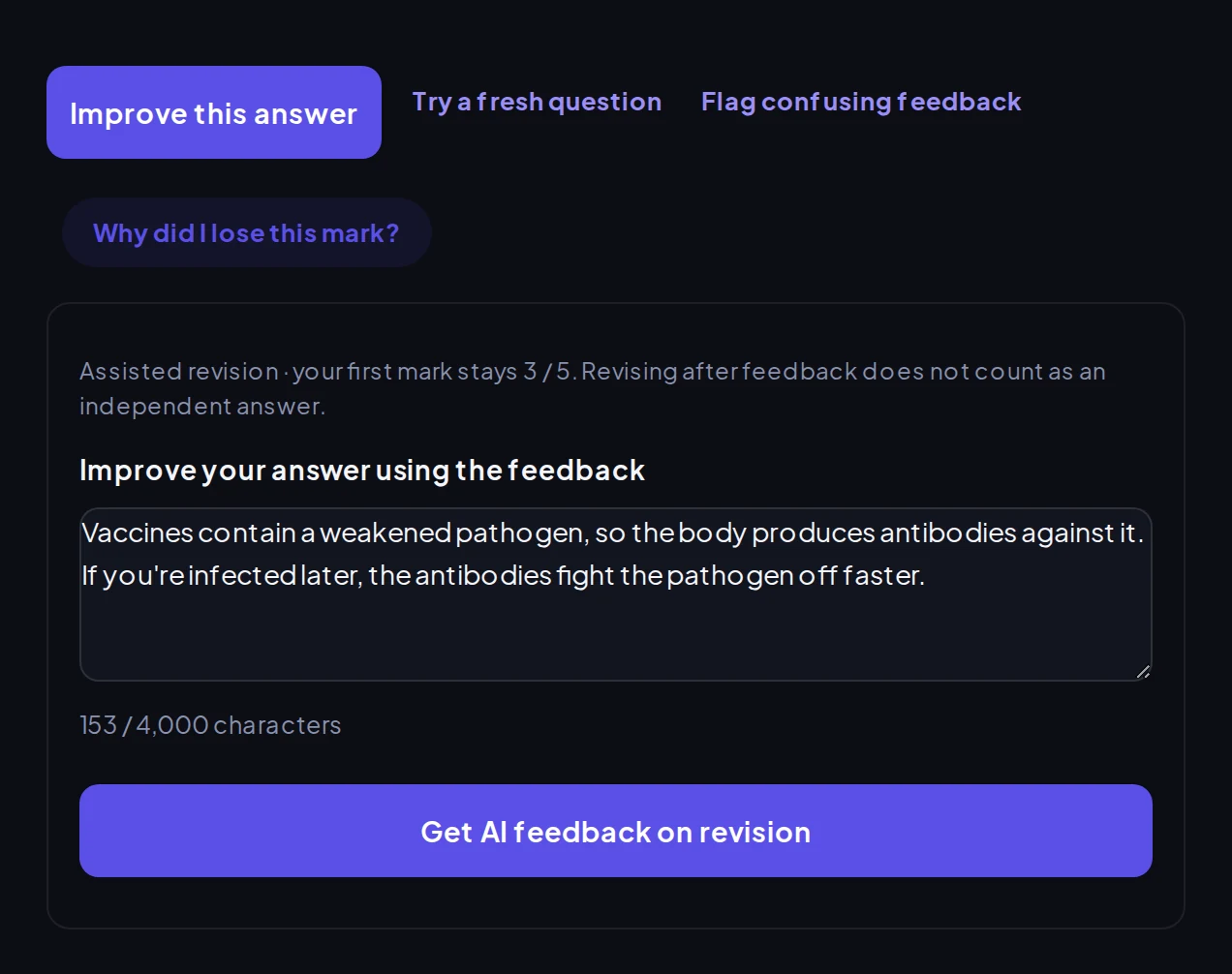 Under a marked answer: Improve this answer and Try a fresh question